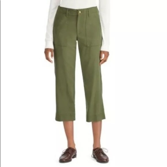 Ralph Lauren Pants - NWT Ralph Lauren Army Green Wide Leg Capri Pants 8